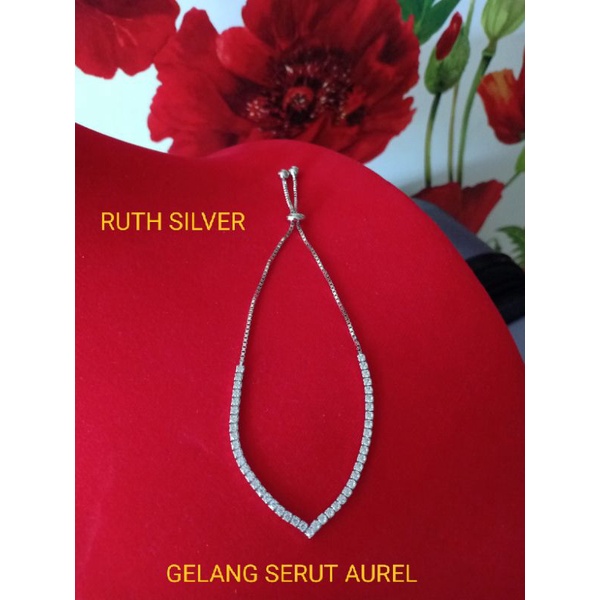 GELANG SERUT AUREL REMAJA/DEWASA ELEGAN KASUAL TERBARU MODEL V MATA DIAMOND KILAU PUTIH PERAK ASLI 9