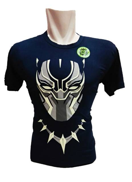 Kaos Baju Superhero Black Panther Glow in the dark Big Size Import Jumbo XL-XXXL