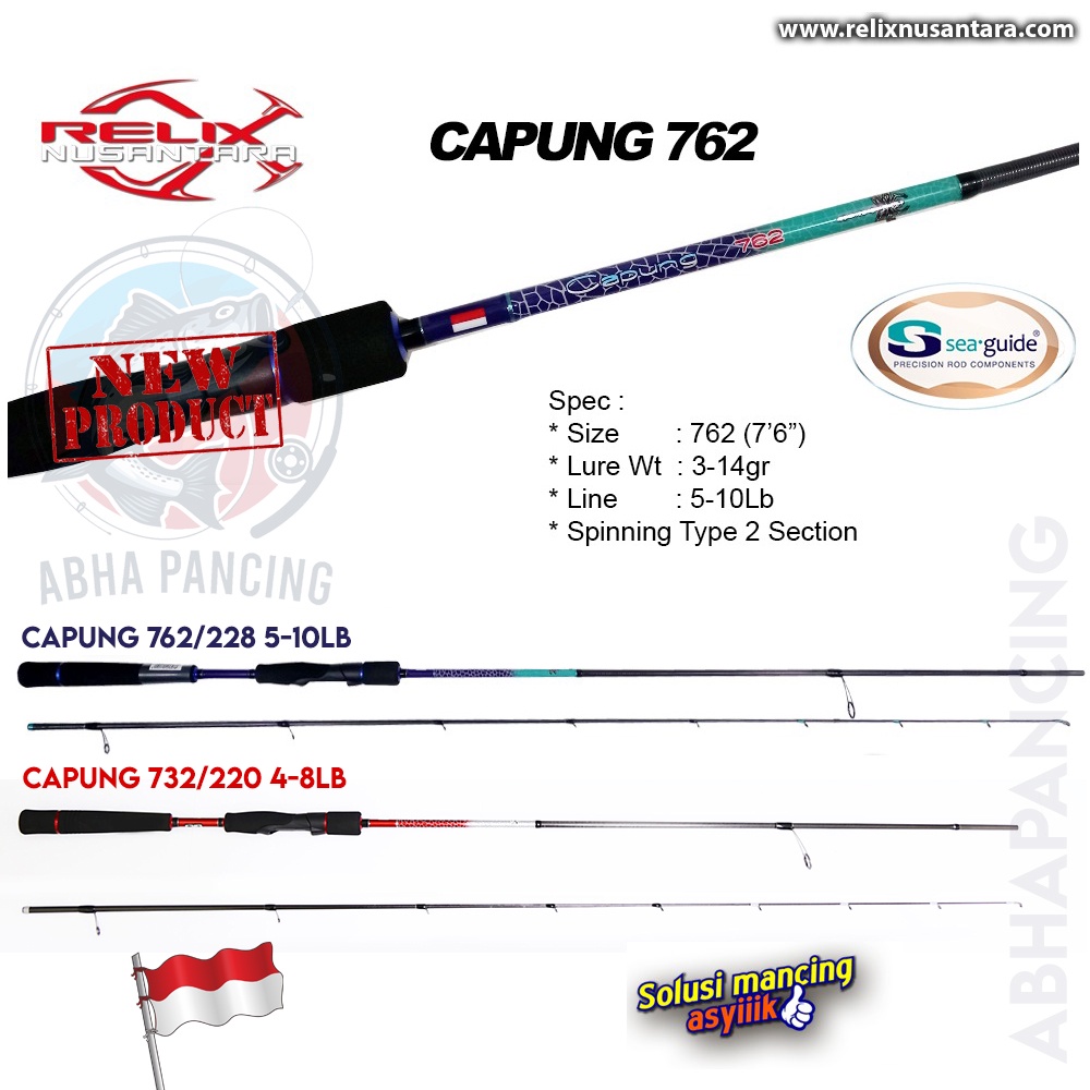Joran Relix Nusantara Capung 732 762 Spiderman UL Ultra Light 4-8 5-10 Lb Spinning Casting Carbon Ho