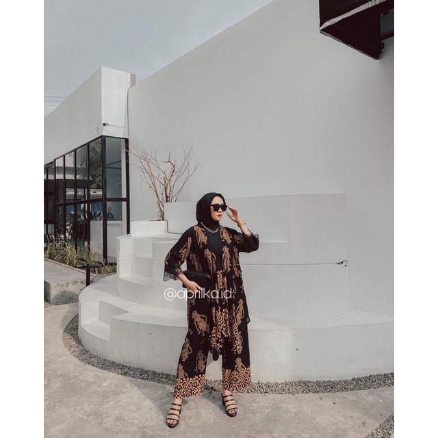 Yumna Set batik Wayang Wanita Baju Pesta Baju Kondangan Couple Batik