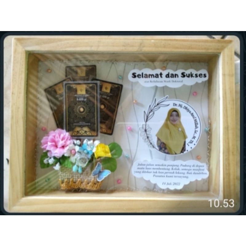 LED Flower Frame Kayu 4R 6R | KADO ULTAH | KADO WISUDA | FRAME 3D | PIGORA LAMPU | KADO MURAH DENGAN