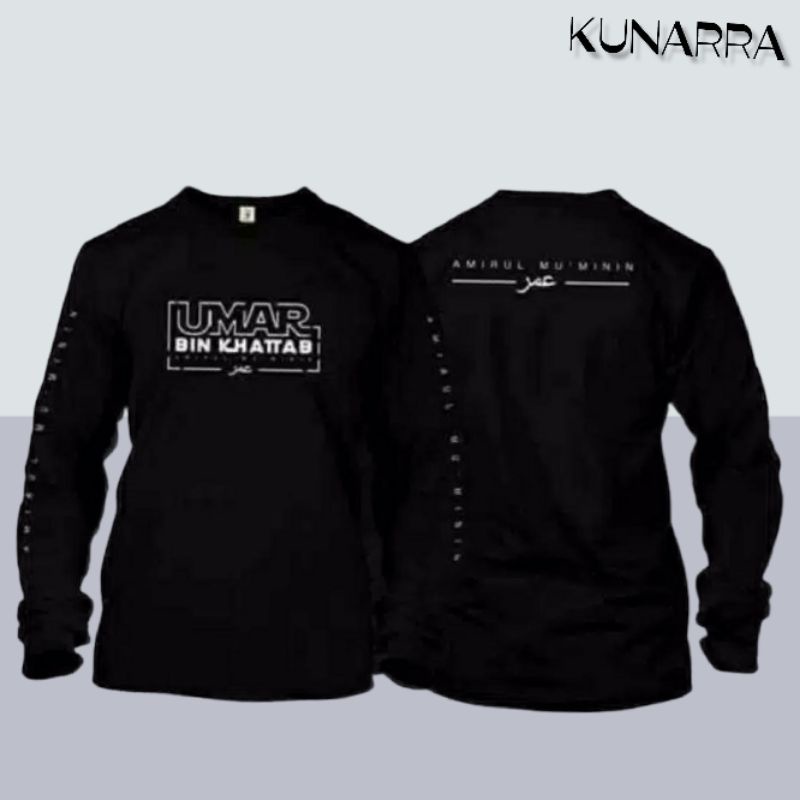 tshirt baju kaos dakwah murah pria lengan panjang umar bin khattab
