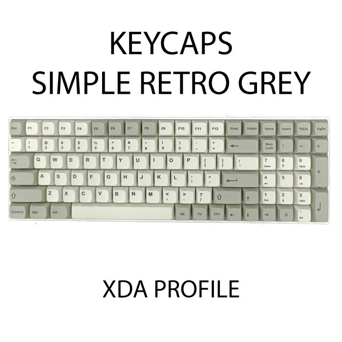 KEYCAPS SIMPLE RETRO GREY XDA PROFILE MECHANICAL KEYBOARD SINGLE SHOT