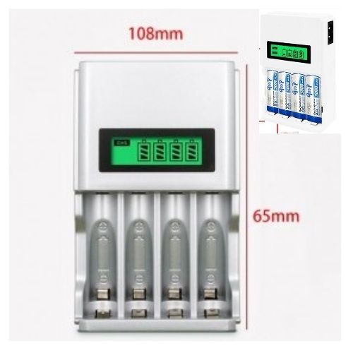 Smart Charger Baterai 4 Slot LCD Display For AA AAA NiMh NiCd C903W 111107