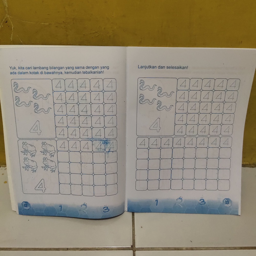 Buku anak mengenal dan menulis lambang bilangan