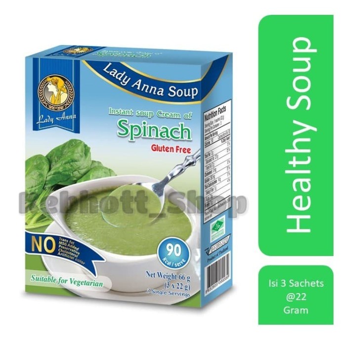 

Lady Anna Instant Soup Cream of Spinach Sup Krim Instan rasa Bayam