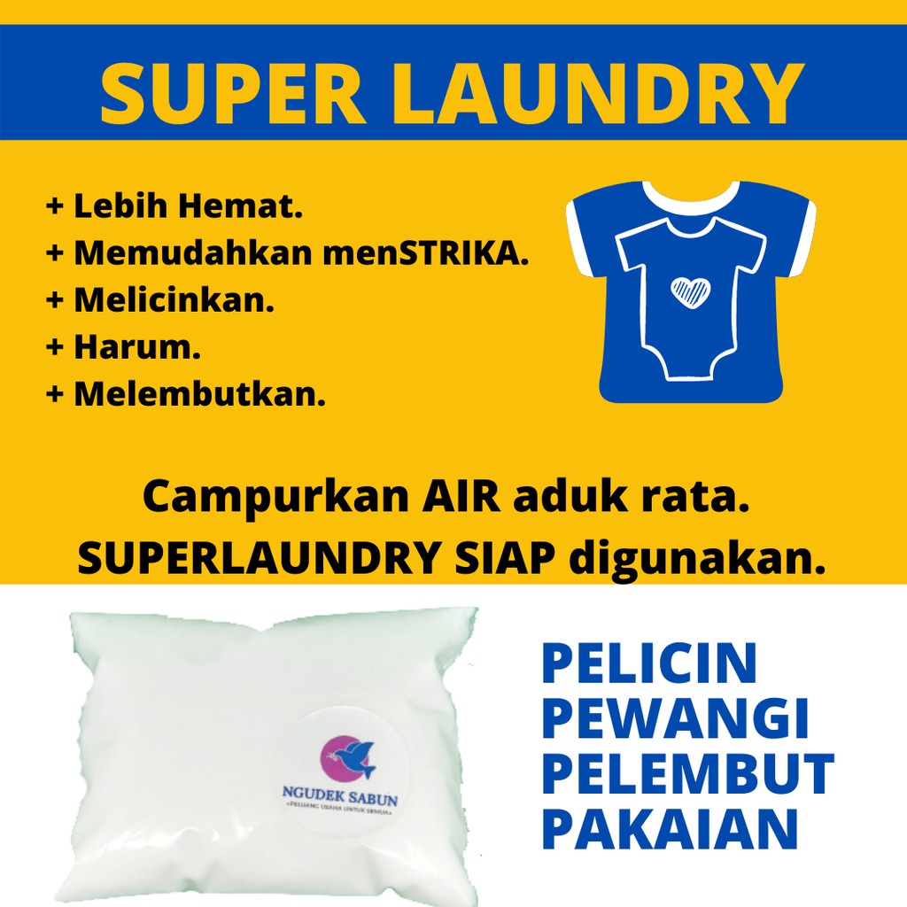 Biang Super Laundry 1L - 3in1 - Pelicin Pewangi Pelembut - DIY