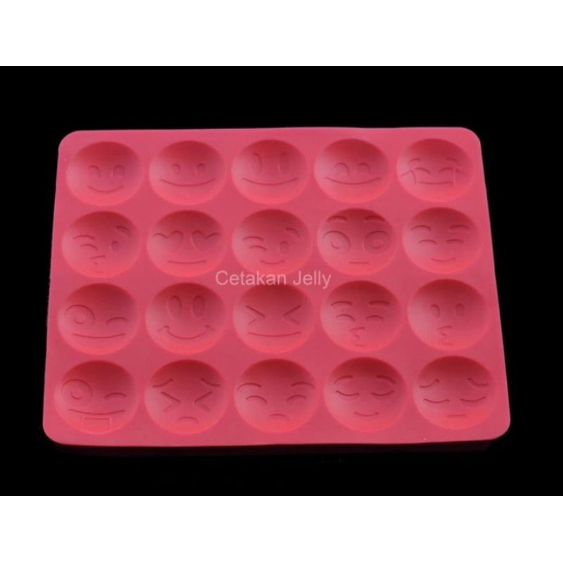Loyang cetakan jelly puding kue kering cookies silikon silicone face emoji emoticon wajah