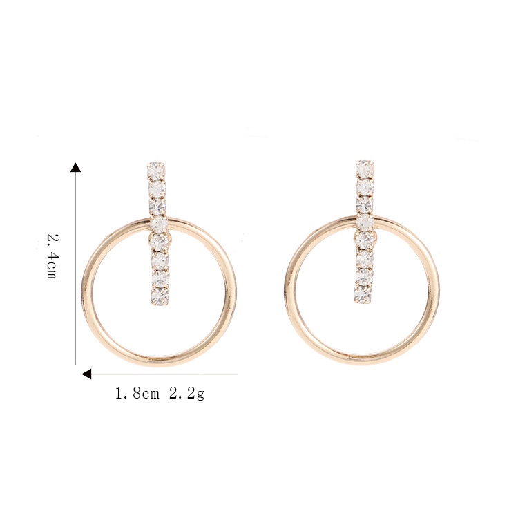 Kreatif geometris anting-anting batang lurus tiga dimensi bulat anting-anting line SHANZUAN desain m