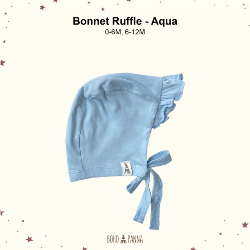 BONET RUFFLE TOPI ANAK BAYI BOHO BABY SURABAYABABY-Aqua