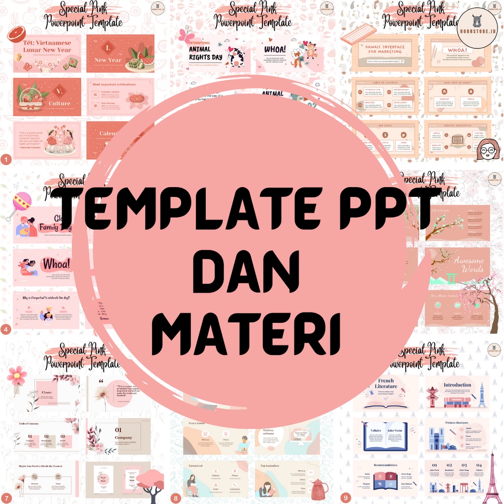 Template Powerpoint PPT Aesthetic / Special Pink Powerpoint Template FREE Animation