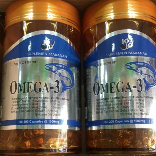 Omega 3 "JOJO" asli Australia isi 200 capsule @1000mg