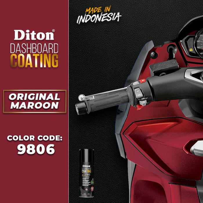 DITON PREMIUM DC 9806 DASHBOARD COATING MAROON Merah Darah Cat Semprot Pilox Pylox