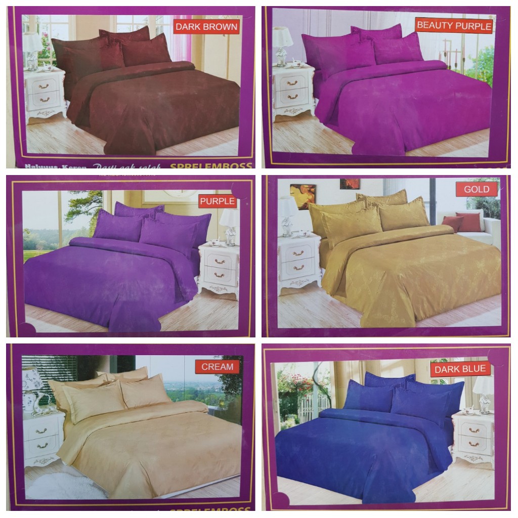 RC Sprei Bonita Polos Embos Ukuran King 180x200 Warna Lengkap