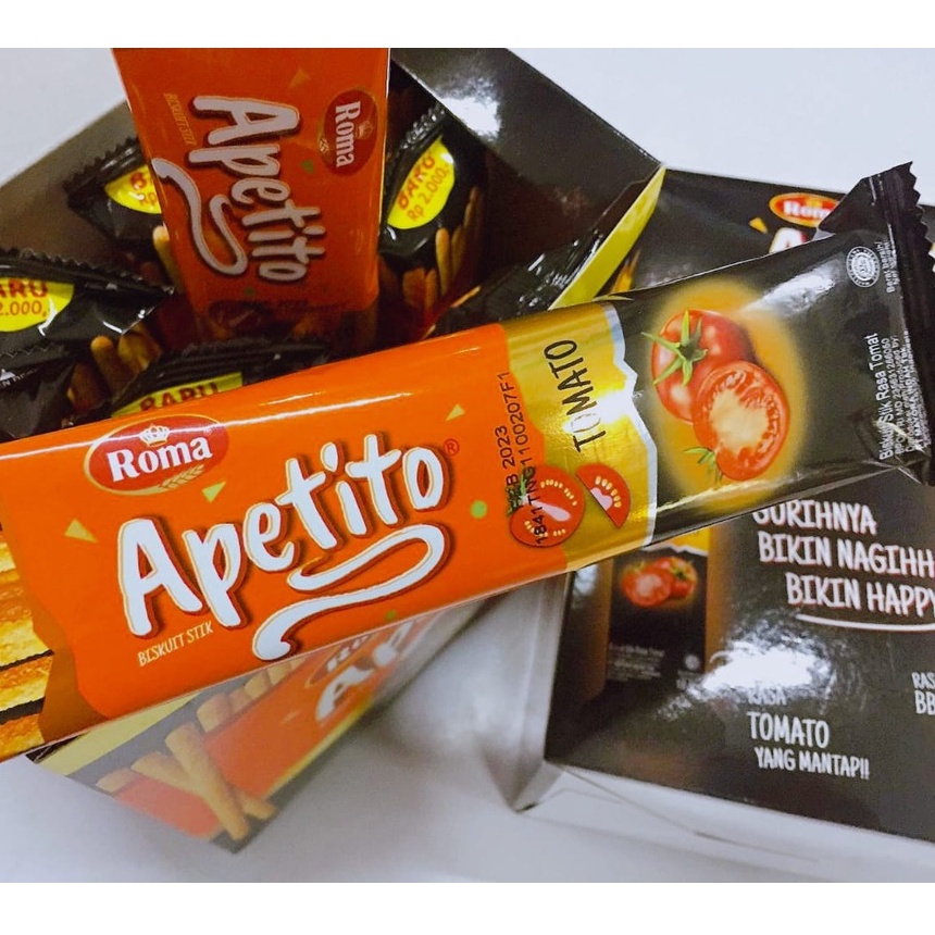 Roma Biskuit Stik Apetito Renyah Gurih Enak - Pilih Varian Rasa | Tersedia Harga Per Box