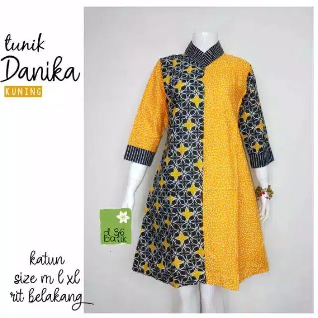 Tunik Danika Tunic Batik Cantik Seragam Kantor Kerja Warna Bagus Muslim Katun Keren Lucu Modis Halus