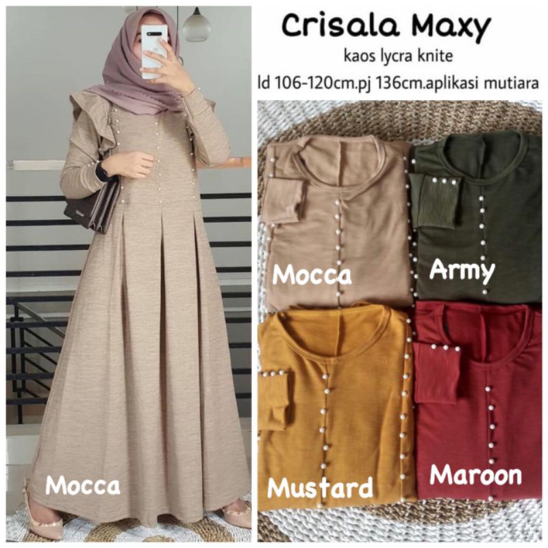 Tiara Maxy - Gamis Knit Wood LD106+ Mutiara / Crisala Maxy / 233-5799