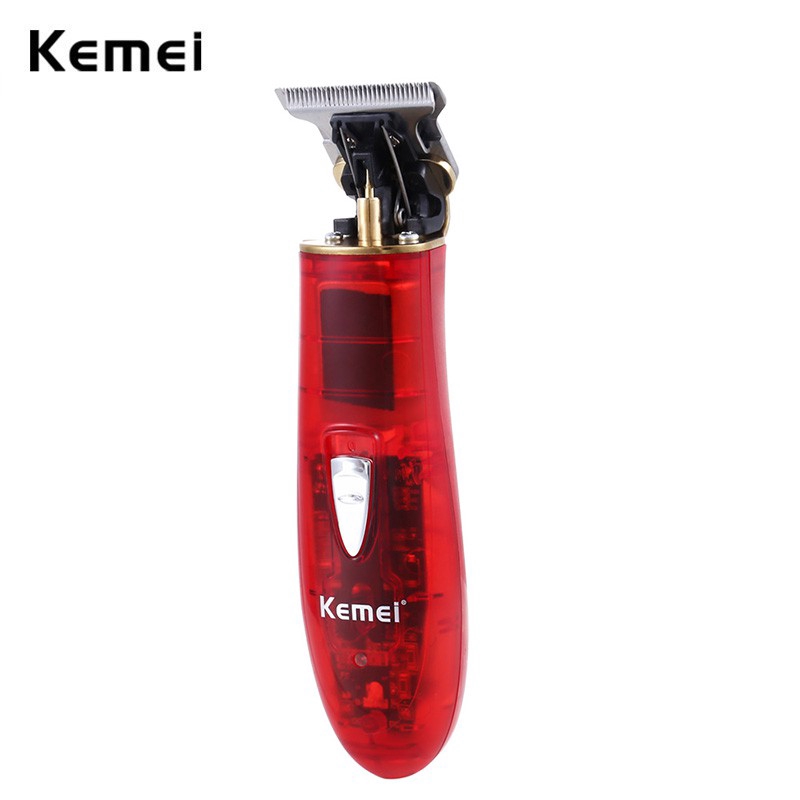 

Kemei Cordless Close Cutting Trimmer Powerful Men Grooming 0mm Baldheaded Clipper Barbershop Detail Transparent Skeletons Body