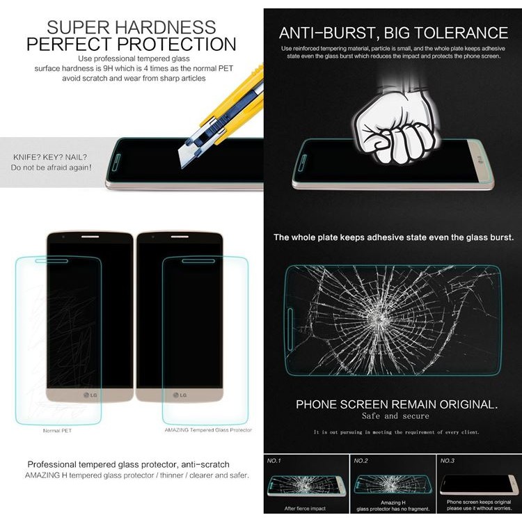 Nillkin Anti-Explosion H Tempered Glass Screen Protector LG G3 Stylus D690