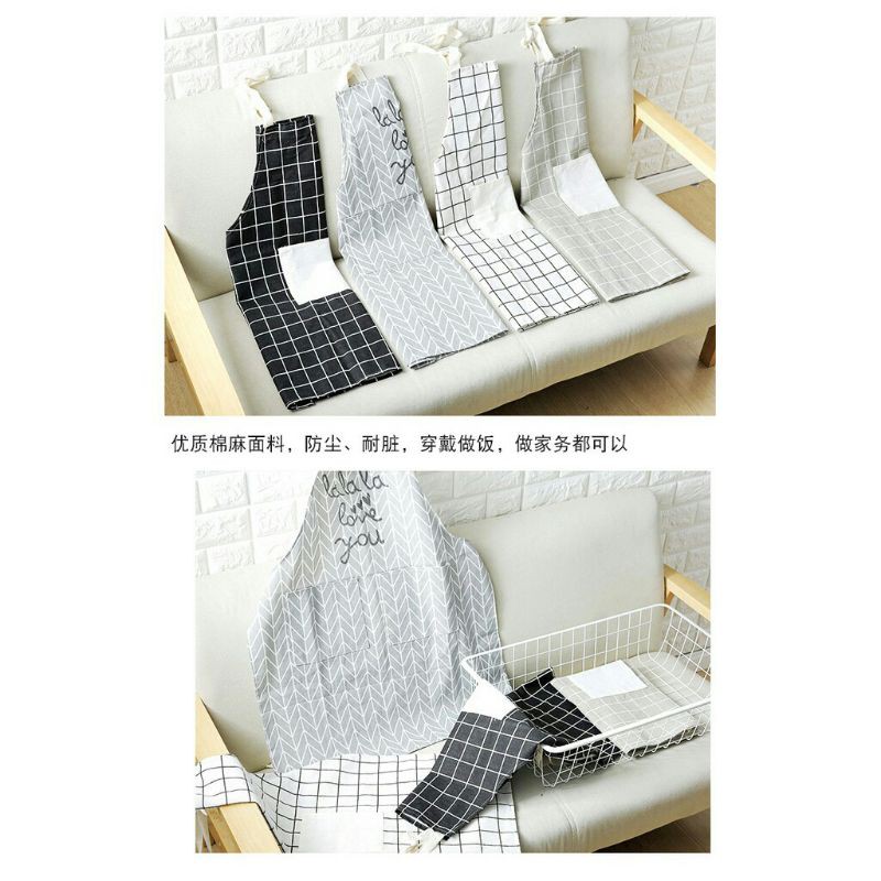 CELEMEK MASAK / CELEMEK KAIN KATUN APRON MASAK KOREA HOME