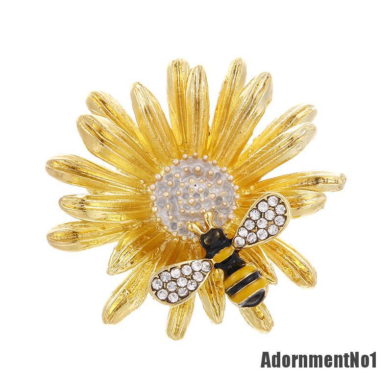 (Adornmentno1) Bros / Pin Motif Bunga Daisy + Lebah Madu Untuk Aksesoris Wanita