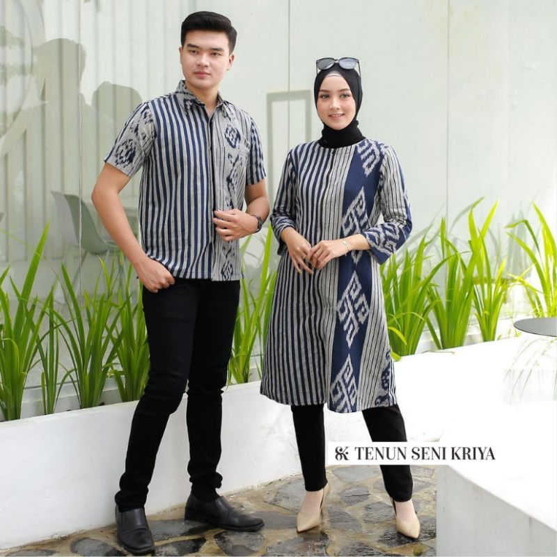 couple tenun jepara terbaru || sarimbit tenun muslim kekinian || pakaian muslim tenun terbaru