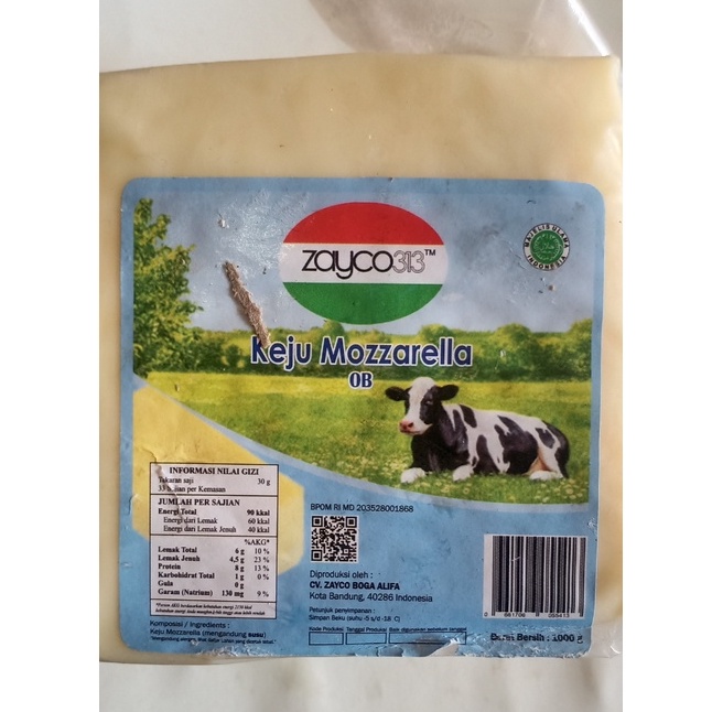 

FROZENFOOD ZAYCO 313 KEJU MOZZARELLA OB 1000gr