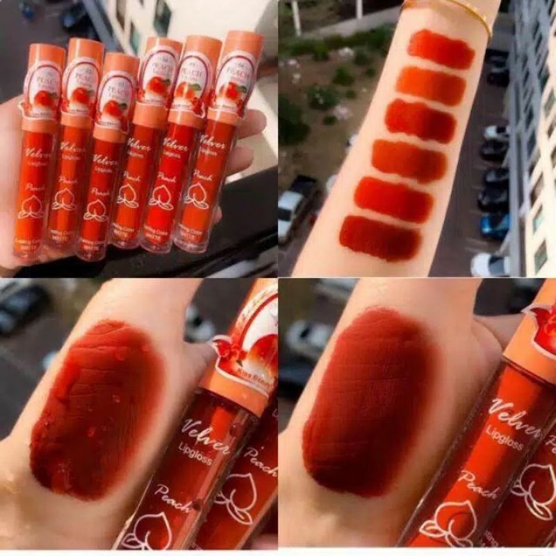 velvet lipgloss peach/kiss beauty flower