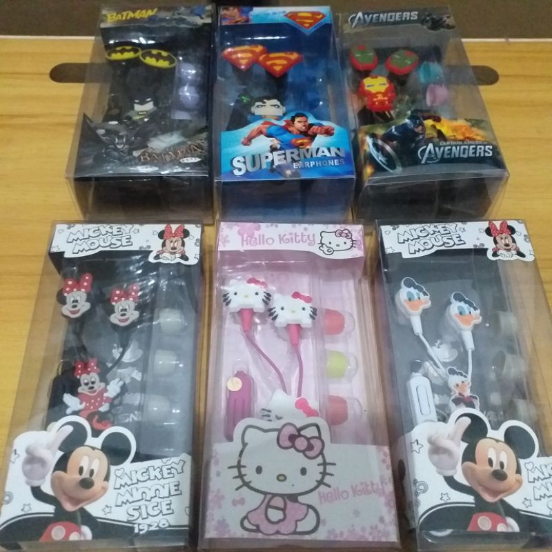 Murah!!! Handsfree earphone headset kids karakter anak anak motif