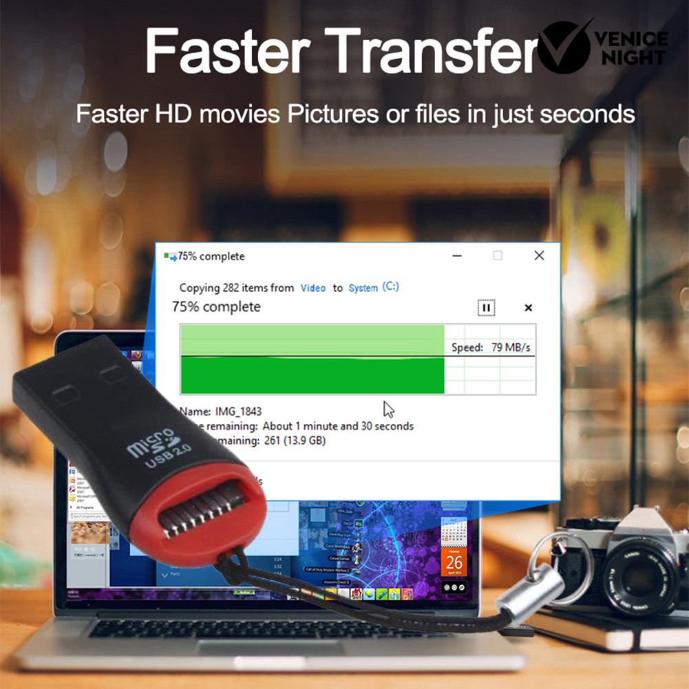 (Veni) Card Reader Micro Sdhc Tf Ke Usb 2.0 Portable