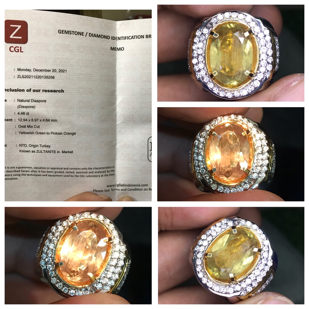 Natural 4.48ct Color change Diaspore Zultanite Turkey