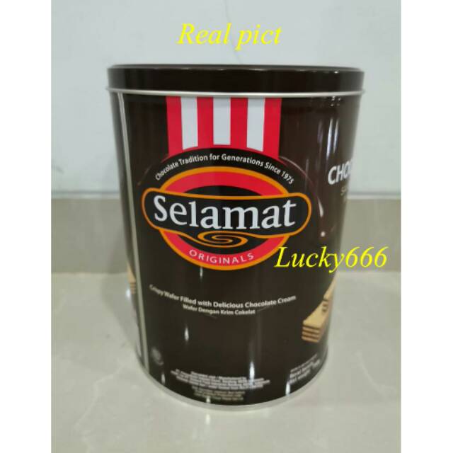 Selamat wafer chocolate tin kaleng 750gr big size wafer selamat ukuran besar 750 gram