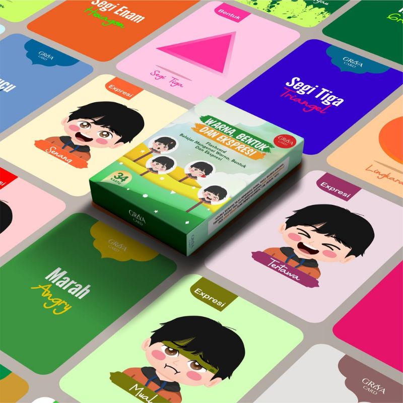 Lebih Banyak Flash Card Buku Edukasi Anak 2 Bahasa Lengkap