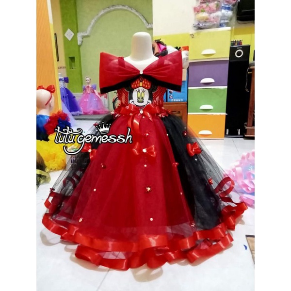 DRESS TUTU ANAK / GAUN TUTU ANAK MINNIE MOUSE / BAJU TUTU ANAK MINNIE MOUSE / BAJU ULTAH ANAK MINNIE