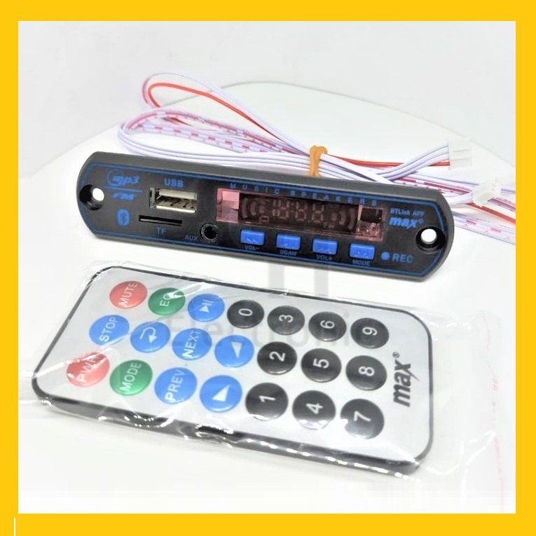 Kit Module Mp3 Bluetooth (Merk Max ; Biru) 12Volt - - Mp3 12V bluetooth 5.0 FM radio TF card USB AUX