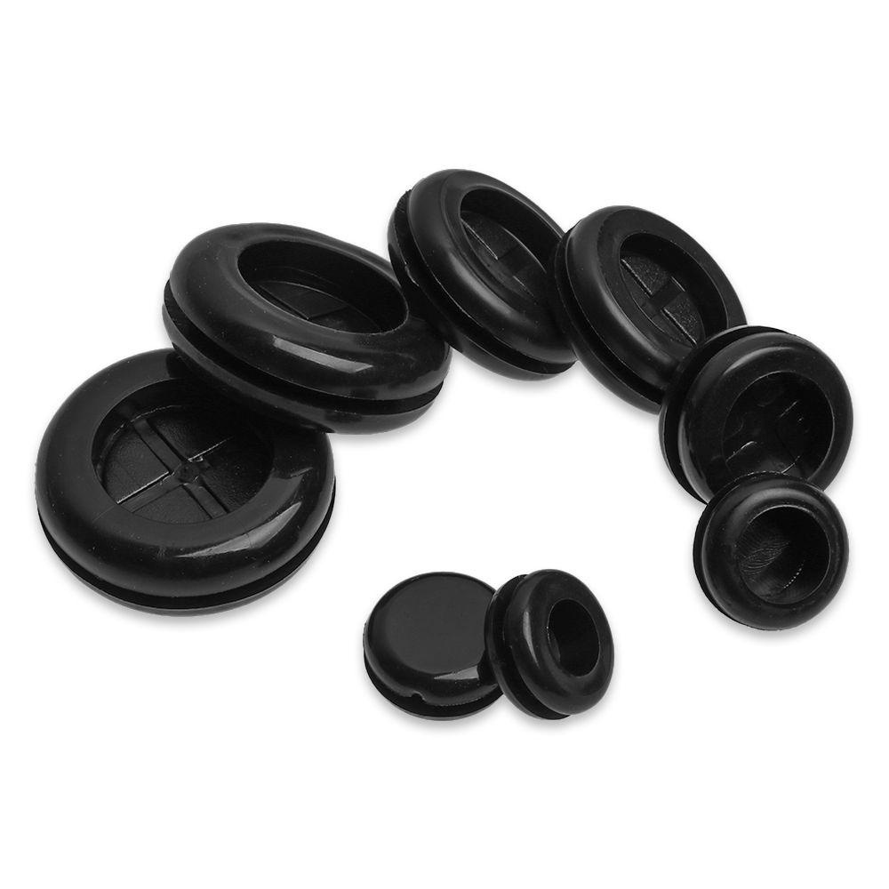 Populer 50pcs Grommet Koil Pelindung Pipa Air Kawat Listrik Hitam Karet Penahan Bagian Cincin