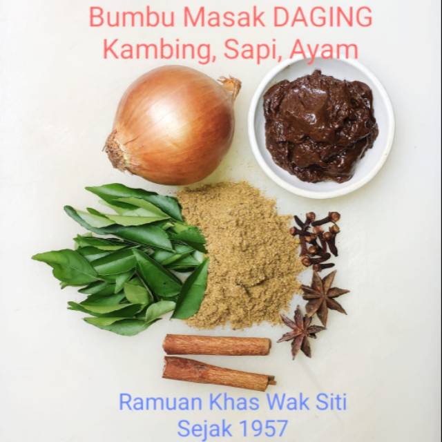 

Bumbu Khusus Pemasak 1 kg Daging Kambing Sapi Ayam Seafood Terenak sejak 1957