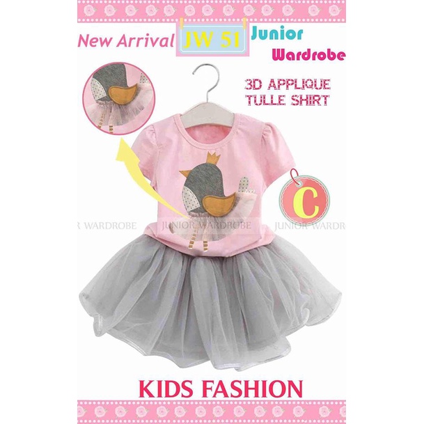 Baju Setelan Rok Tutu Anak Perempuan Impor Junior Wardrobe ukuran 1-7tahun
