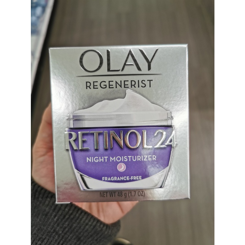 NIGHT Cream Olay Regenerist RETINOL 24 Krim Pelembab Anti Aging Skincare 8gr / 50 gr Ukuran Besar - Kemasan Ungu - Crem Malam Krem