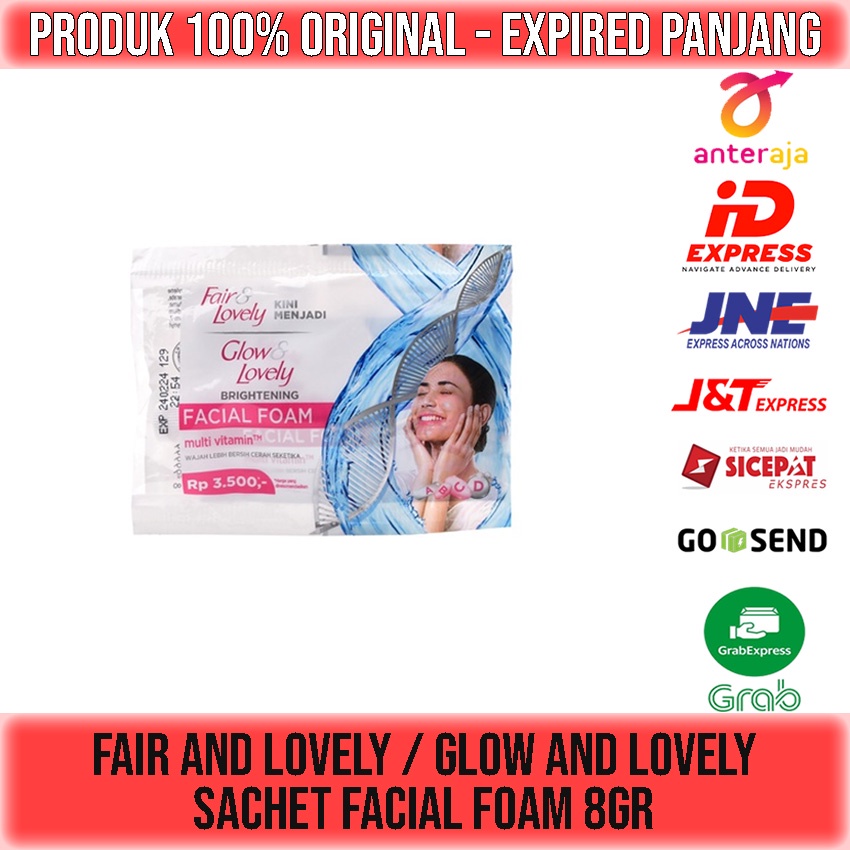FAIR AND LOVELY / GLOW AND LOVELY SACHET / CREAM MULTI VITAMIN 7.5gr / FACIAL FOAM 8gr