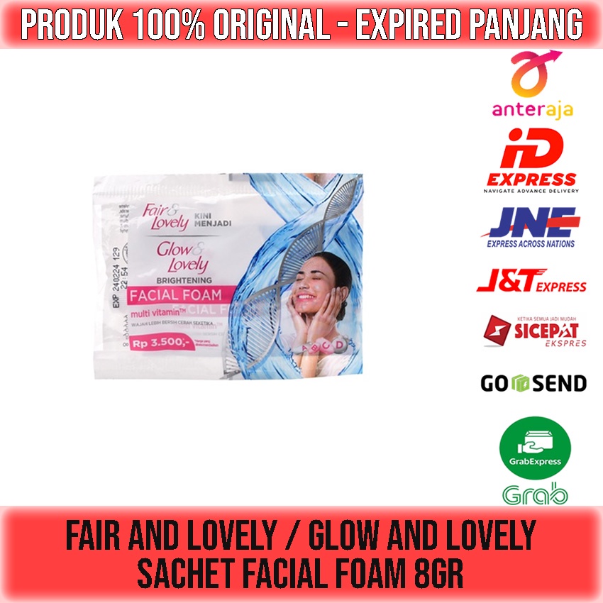 FAIR AND LOVELY / GLOW AND LOVELY SACHET / CREAM MULTI VITAMIN 7.5gr / FACIAL FOAM 8gr