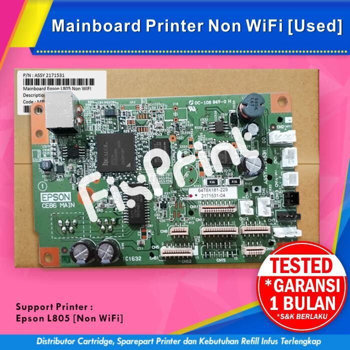 Mainboard Printer Epson L805 Non Wifi, Logic Board Motherboard L805