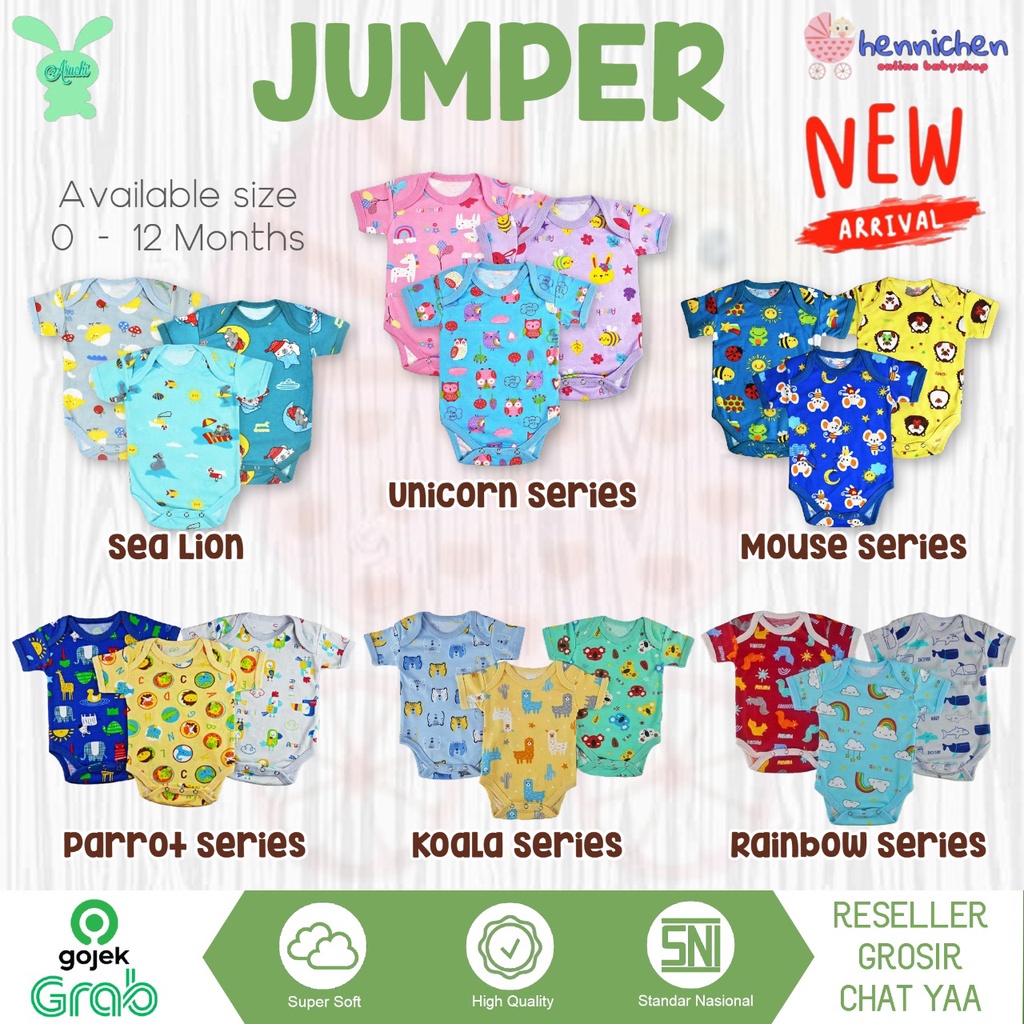 PROMO 12.12 1PCS ARUCHI ROMPER / JUMPER COLOURFULL SNI BAJU ANAK / BAJU BAYI