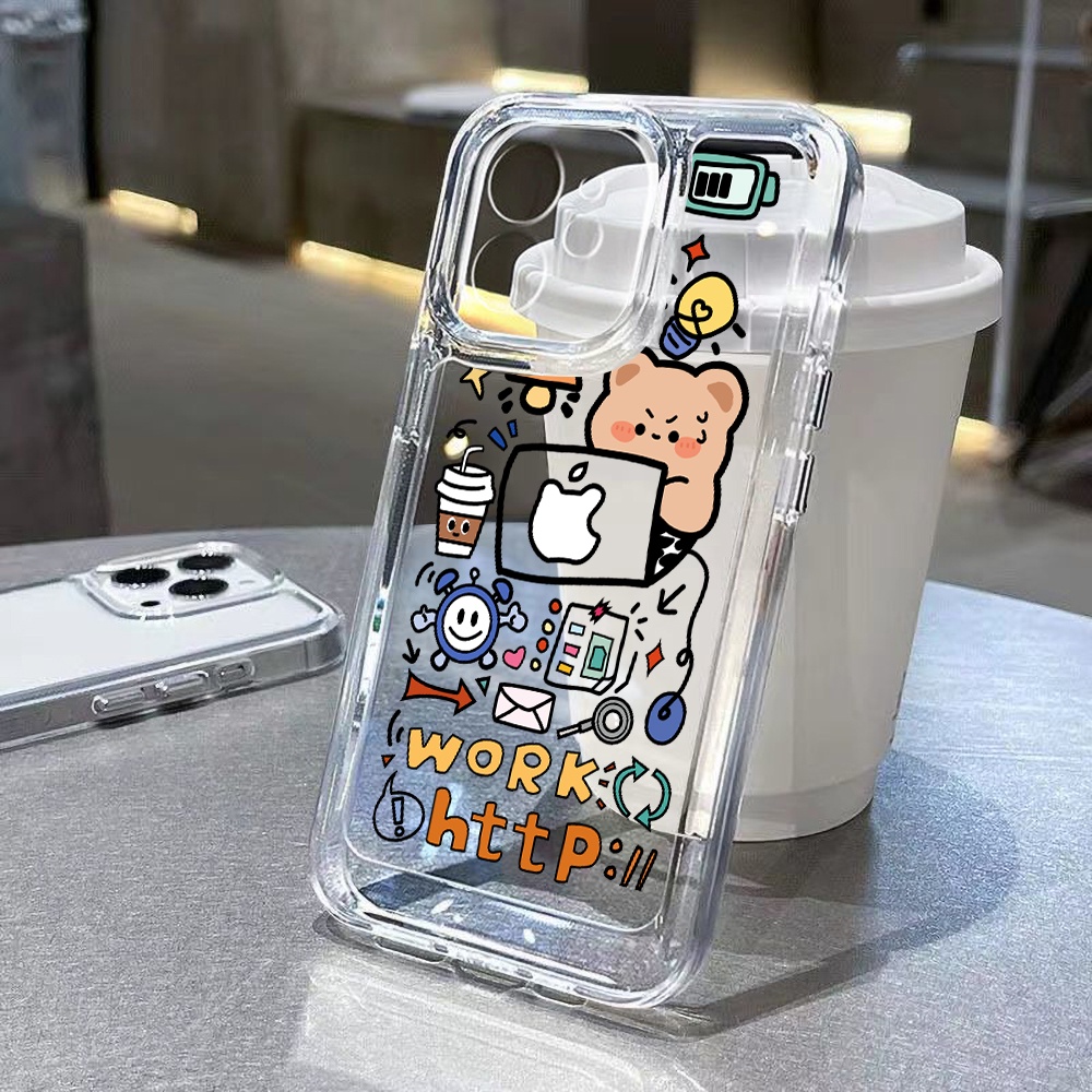 Soft Case TPU Transparan Motif Bunga Untuk iPhone 11 12 13 14 Pro Max 7 8 Plus 14 Plus X XR Xs Max SE 2020