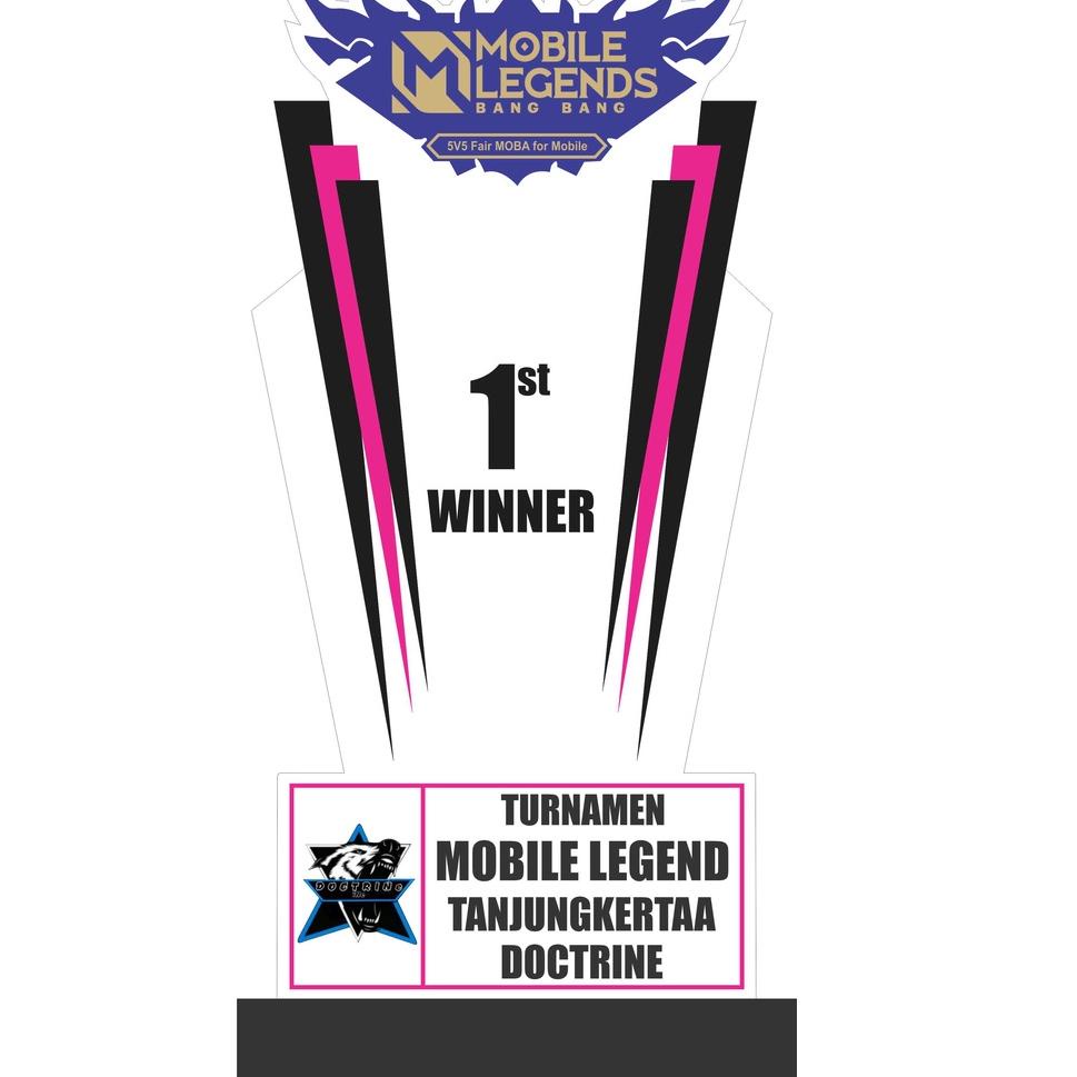 J-IJY} ㊛} Piala/ Trophy/Plakat/ Bahan Akrilik 3mm/Ukuran 30 x 15 cm/ FREE Desain Logo motif dan Nama