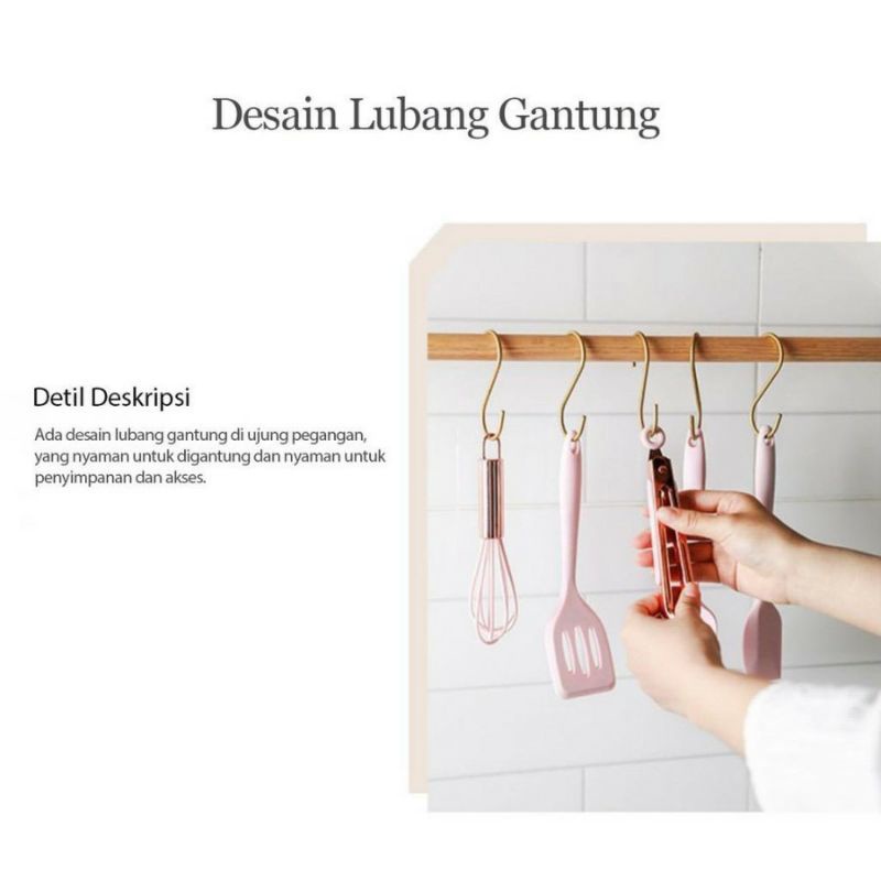 Set 5in1 Kitchen Tool Spatula Silikon Tahan Panas Peratalan Masak Serbaguna