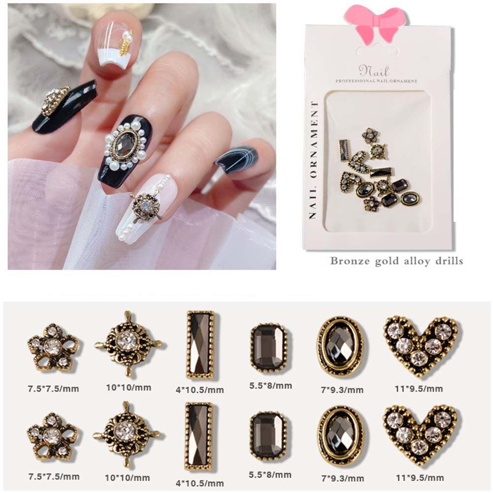 Mxbeauty Kecantikan Kepala Kuku Berlian Imitasi DIY Fashion Hati Bunga Nail Art Ornamen Ikatan Simpul Bentuk 3D Nail Art Charms