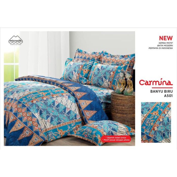 Sprei Batik Carmina Seri Banyu Biru 180 x 200