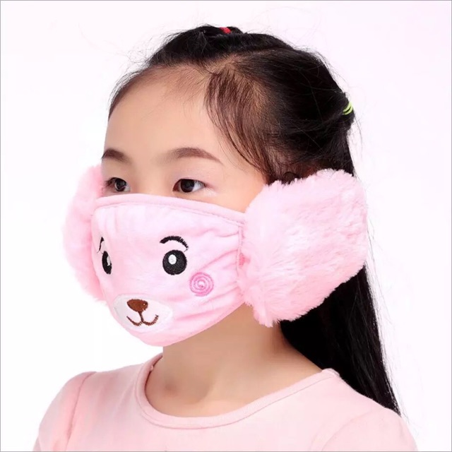 IMPORT Earmuff Mask Kids Masker anak anti virus corona penutup Telinga Mulut Hidung Anak