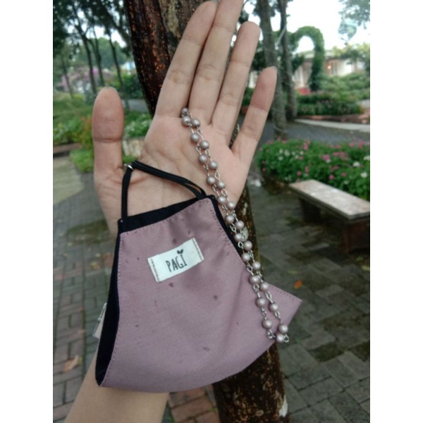 Masker Kain Nude Pagi Earloop Headloop Hijab 2 Layer Katun Strap Konektor Rantai Gresik Sidoarjo